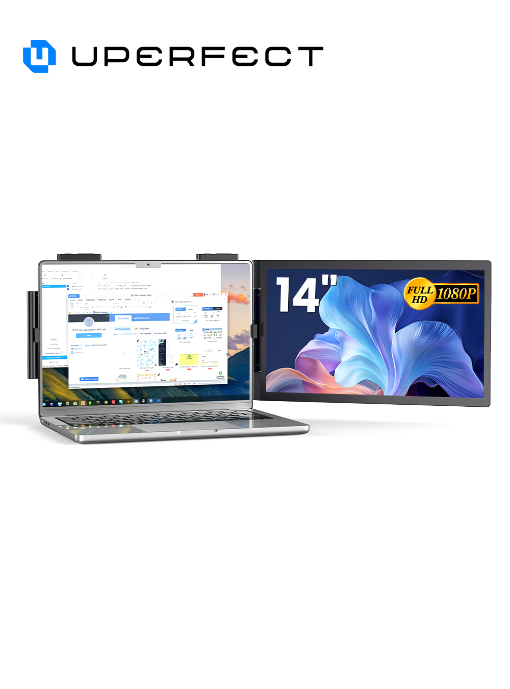 Pc Gaming Y Monitor - UPERFECT Monitor Portabel 14'' Layar Lipat