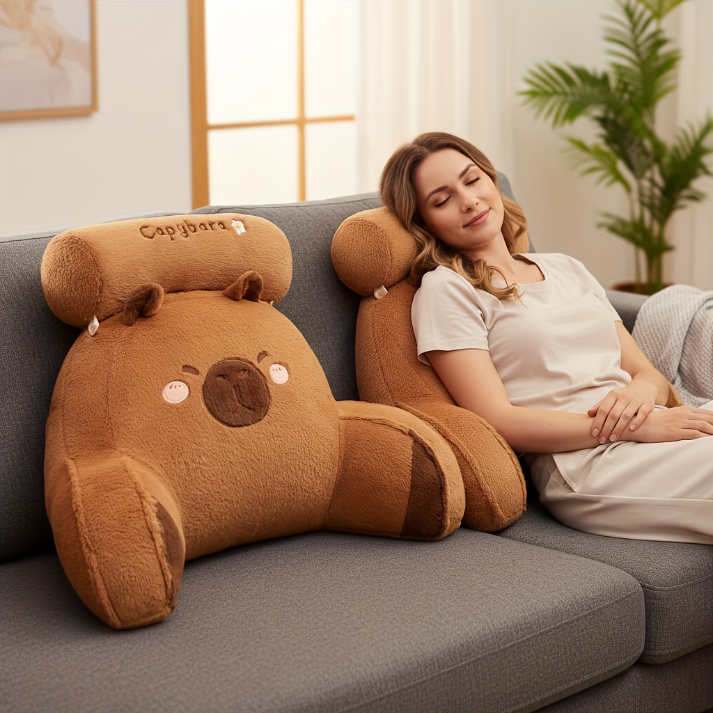 Gaming Chair Lumbar Pillow - Sandaran Kursi Bantal Plush Bertema Kapibara,