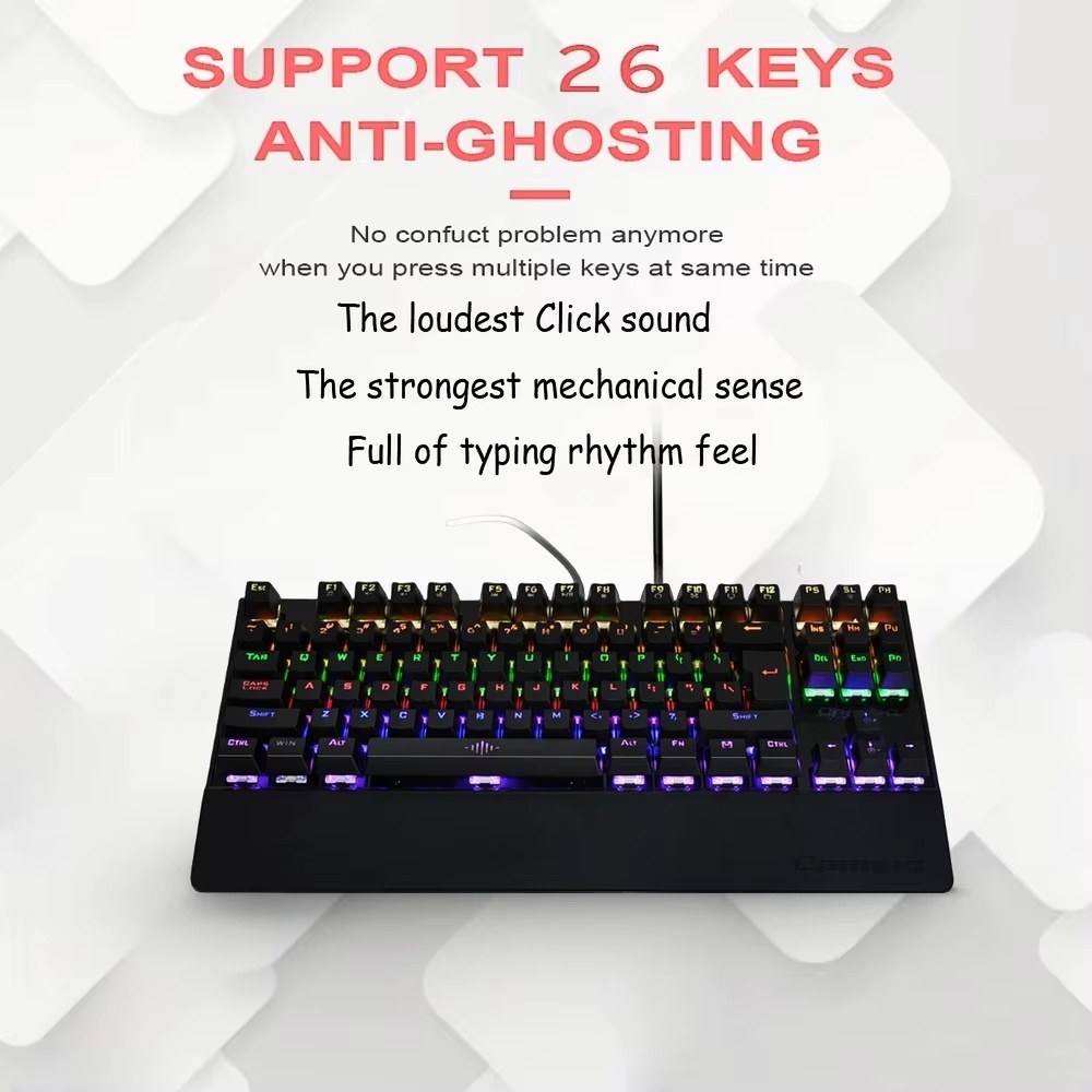 Anti-Ghosting Keyboard - Keyboard Mekanik 26-Tombol Anti-Ghosting RGB Backlight