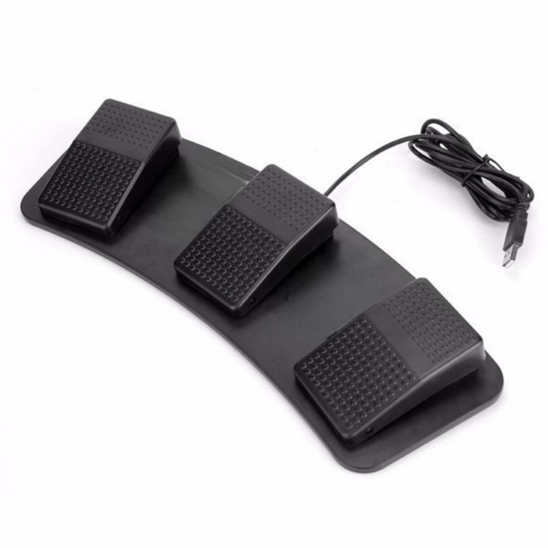 Usb Foot Pedal Gaming - Sakelar Pedal Kaki 3 Tombol Plastik