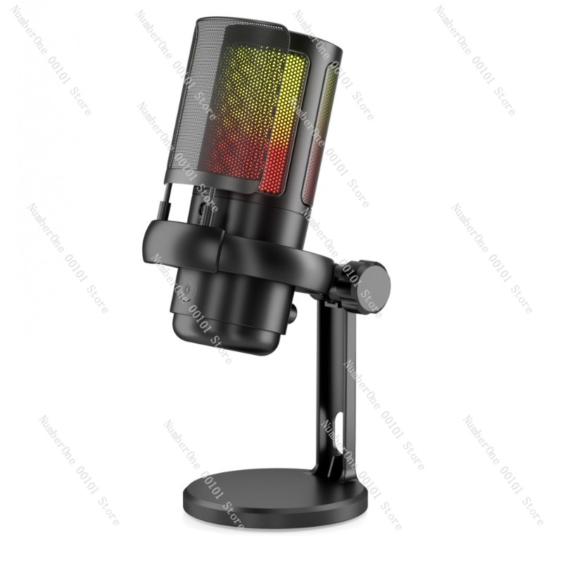 Pc Gaming Game - Mikrofon Kondensor USB Desktop RGB untuk