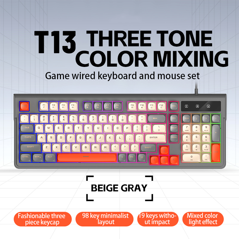 Anti-Ghosting Keyboard - Keyboard Gaming Kabel T13 Baru 98