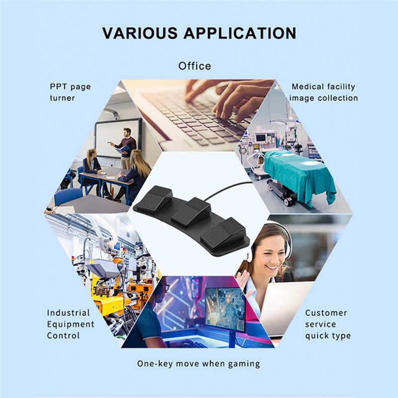 AT82-USB Pengontrol Sakelar Ti - Usb Foot Pedal Gaming ulasan dan harga