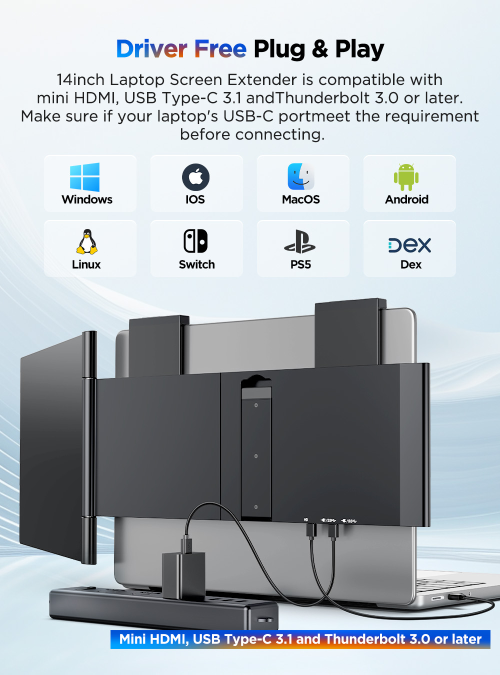 UPERFECT Monitor Portabel 14'' - Pc Gaming Y Monitor ulasan dan harga