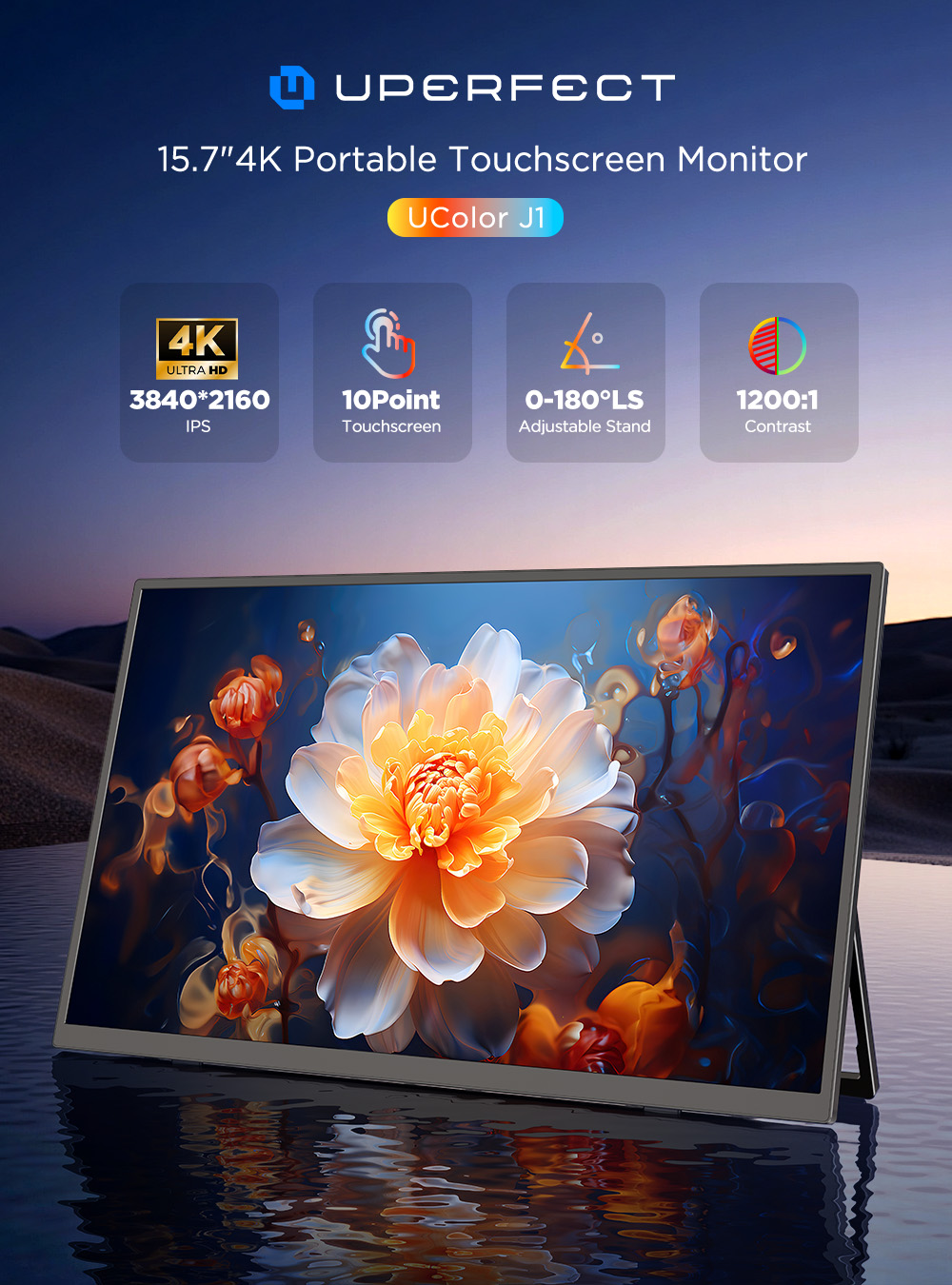 Monitor Portabel UPERFECT 4K L - Pc Gaming Y Monitor ulasan dan harga