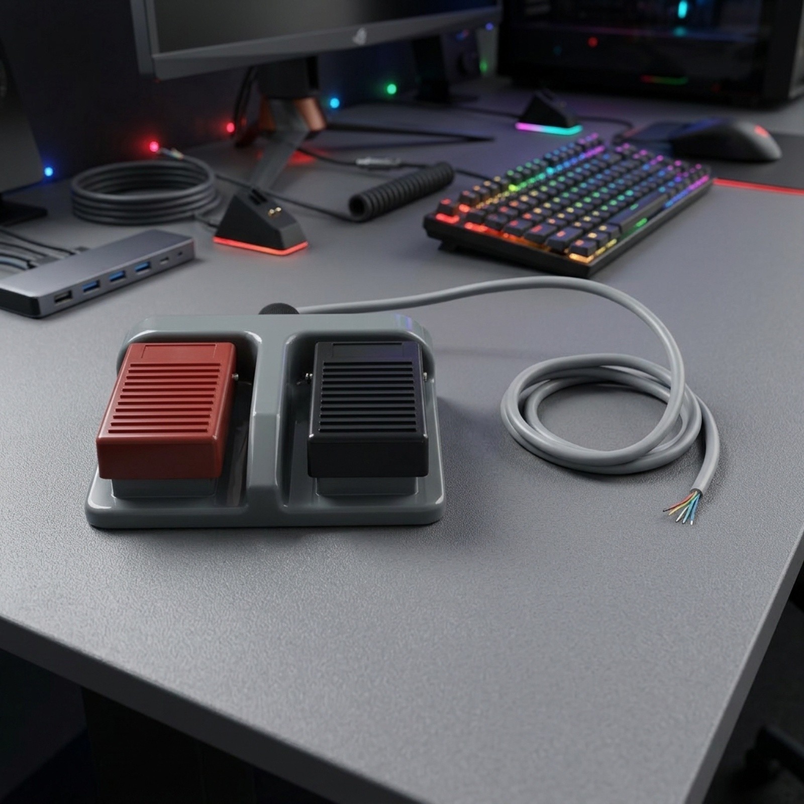 TFS65 Sakelar Pedal Ganda Komp - Usb Foot Pedal Gaming ulasan dan harga