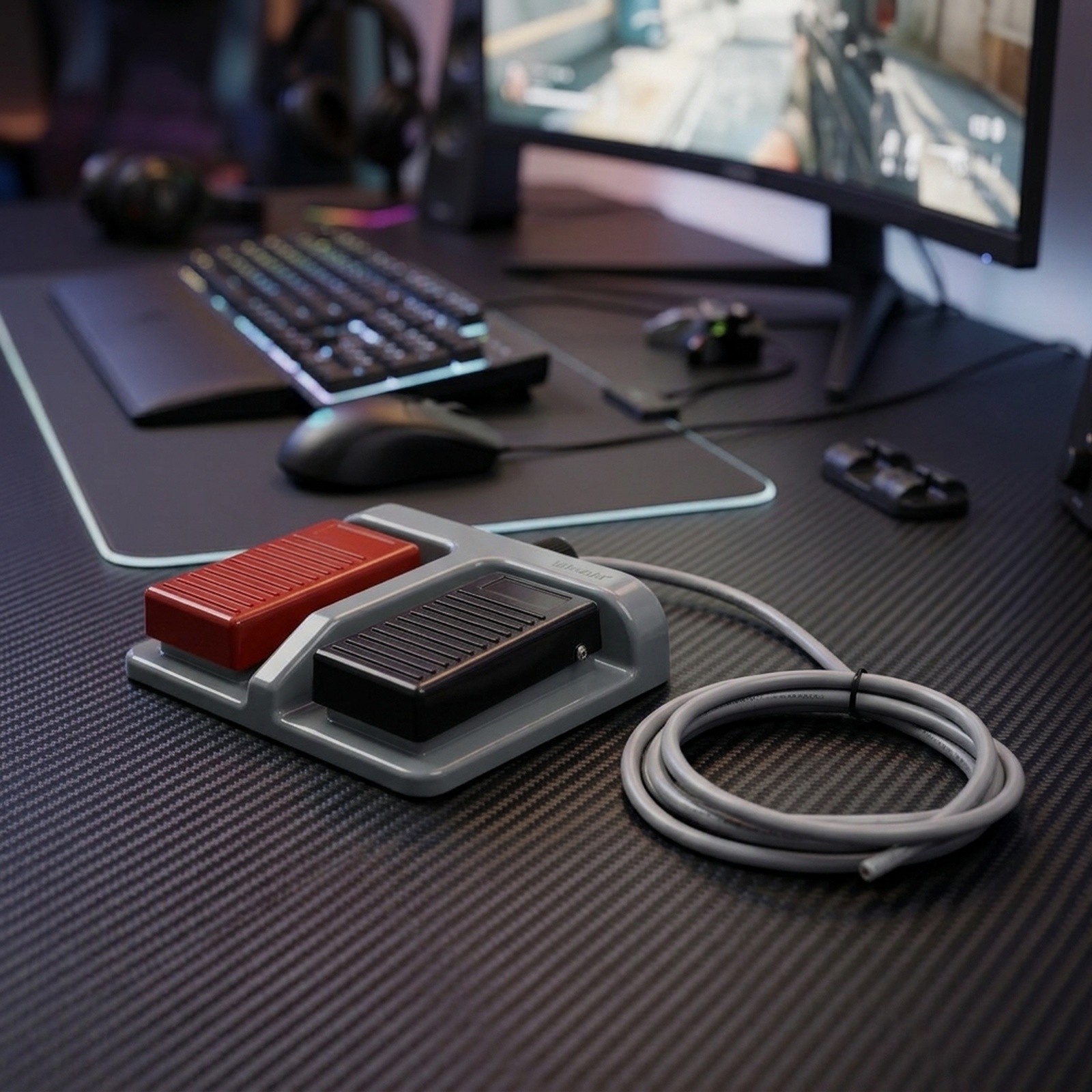 Sakelar Kaki Ganda Merah Hitam - Usb Foot Pedal Gaming ulasan dan harga