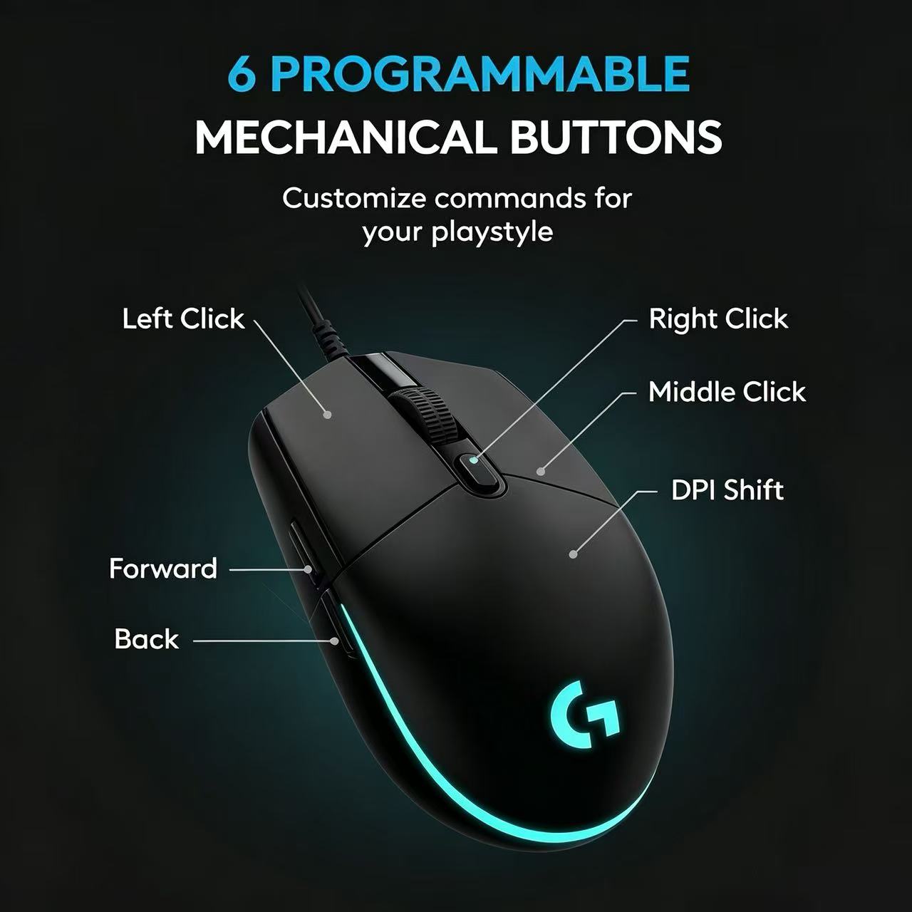 Logitech G102 Mouse Gaming Ber - Pc Gaming Cs2 ulasan dan harga